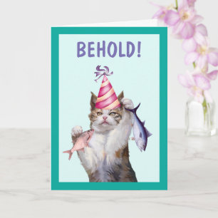 Carte Fier Chat Excité Anniversaire