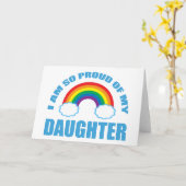 Carte Fier de ma fille Gay pride arc-en-ciel Parent (Fleur jaune)