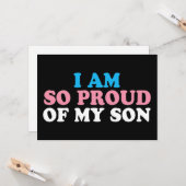 Carte Fier de mon fils transgenre Parent de soutien (Devant/Arrière en situation)