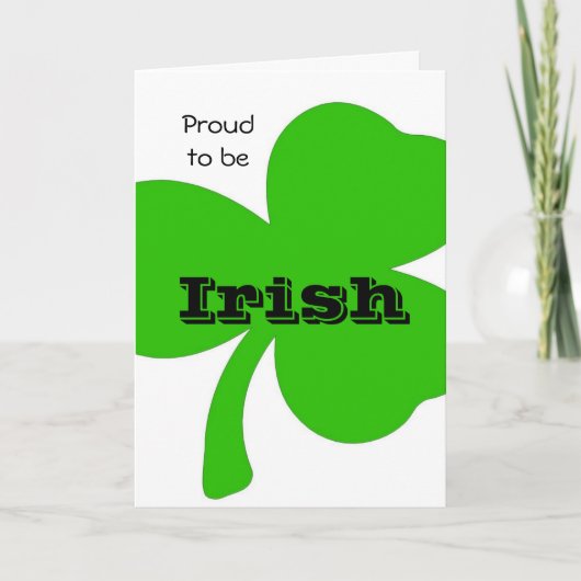 Carte Fier d'être Irish Card. (Devant)