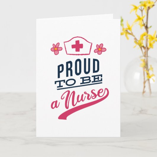 Carte Fier d'être une infirmière (Fleur jaune)