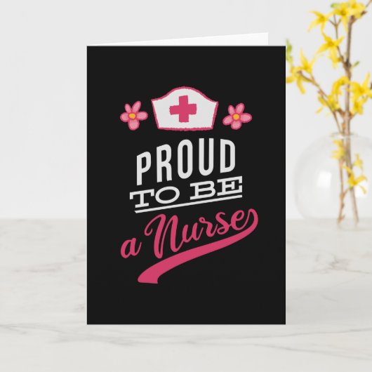Carte Fier d'être une infirmière (Fleur jaune)