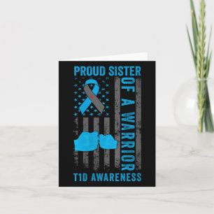 Carte Fier Fier Soeur D'Un Guerrier T1D Type 1 Diabet