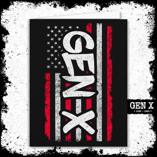 Carte Fier Gen Xer Génération X American Flag Gen X