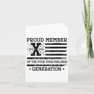 Carte Fier Membre De Vos Sentiments Gen X Usa 4ème De