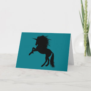 Carte Fier noir Unicorne Silhouette Imaginaire animal, Z