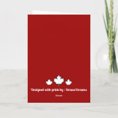 Carte Fier nouvelle citoyenneté canadienne Félicitations (Dos)