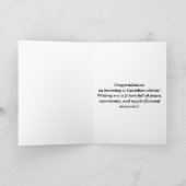 Carte Fier nouvelle citoyenneté canadienne Félicitations (Intérieur)