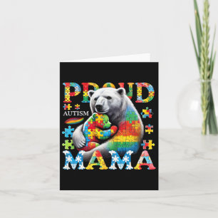 Carte Fière autisme Mama Ours Amour Sensibilisation sur