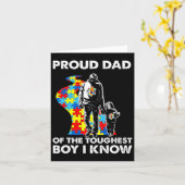 Carte Fière Autisme Père Et Fils Sensibilisation sur l'a (Fleur jaune)