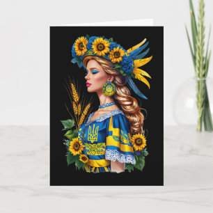 Carte Fière beauté ukrainienne – Drapeau patriotique ukr