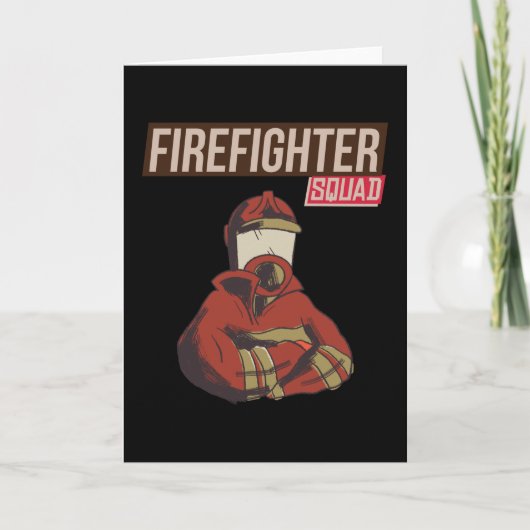 Carte Fière équipe de pompiers (Devant)