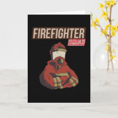 Carte Fière équipe de pompiers (Fleur jaune)
