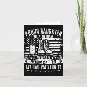 Carte Fière fille d'un vétéran du Vietnam La liberté n'e