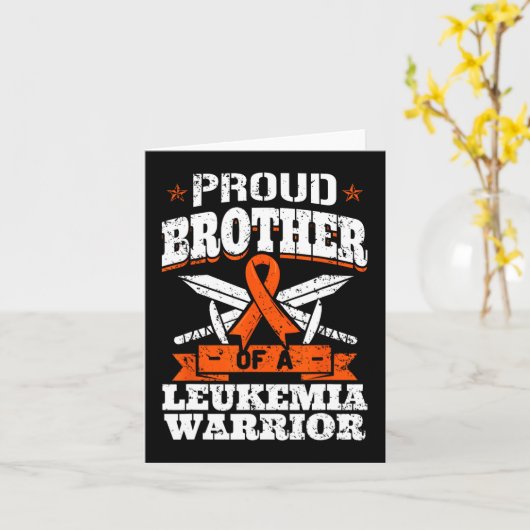 Carte Fière Frère D'Un Guerrier De Leucémie Bro Sensibil (Fleur jaune)