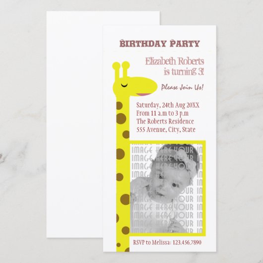 Carte Fière Giraffe (Devant / Derrière)