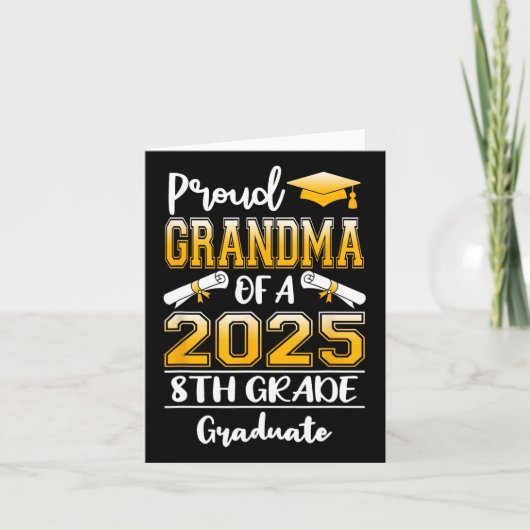 Carte Fière grand-mère drôle d'une promotion 2025 8e ann (Devant)