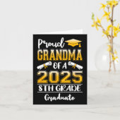 Carte Fière grand-mère drôle d'une promotion 2025 8e ann (Fleur jaune)