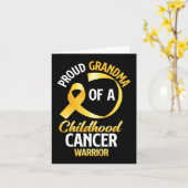 Carte Fière Grand-Mère D'Un Guerrier Du Cancer De L'Enfa (Fleur jaune)