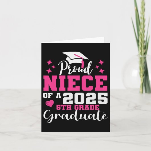 Carte Fière Nièce De 5E Année Diplômée 2025 Élémentaire (Devant)