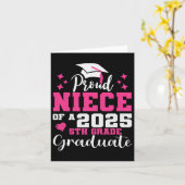 Carte Fière Nièce De 5E Année Diplômée 2025 Élémentaire (Fleur jaune)