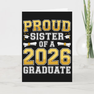 Carte Fière sœur d'un diplômé de 2026 T-shirt Cl 2026 Gr