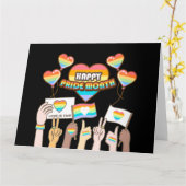 Carte Fierté amour. L'amour est juste. Mois de fierté. (Fleur jaune)