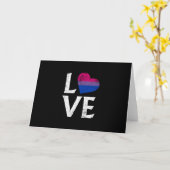 Carte Fierté bisexuelle empilée Amour (Fleur jaune)