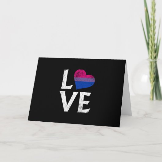 Carte Fierté bisexuelle empilée Amour (Devant)