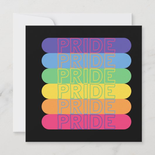 Carte Fierté dans les couleurs arc-en-ciel (Devant)