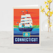 Carte Fierté de l'État | Connecticut (Fleur jaune)