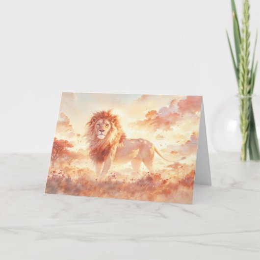 Carte Fierté de lion majestueux de la savane (Devant)