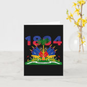 Carte Fierté du drapeau haïtien 1804 Fête de l'Indépenda (Fleur jaune)