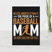 Carte Fierté d'une maman de baseball (Devant)