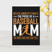 Carte Fierté d'une maman de baseball (Fleur jaune)
