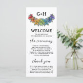 Carte Fierté Fleurs Monogram LGBTQ Mariage (Debout devant)
