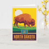 Carte Fierté | le Dakota du Nord d'état (Fleur jaune)