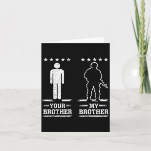 Carte Fierté Militaire de Mon Frère USA Patriotique