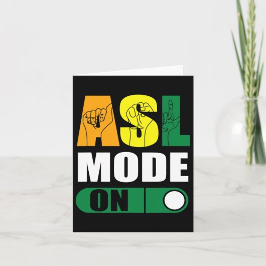 Carte Fierté Mode Asl Sur Fier Langue Signale À La Main (Devant)