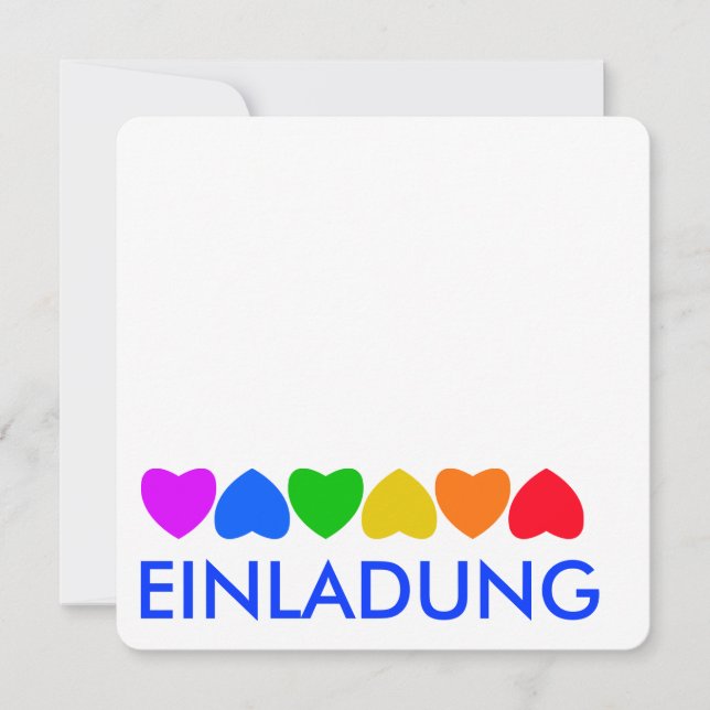 Carte Fierté Rainbow Heart Line (Devant)