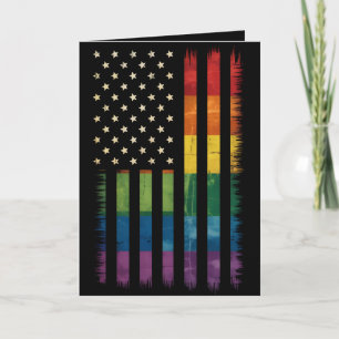 Carte Fierté USA Amérique détenue drapeau arc-en-ciel LG