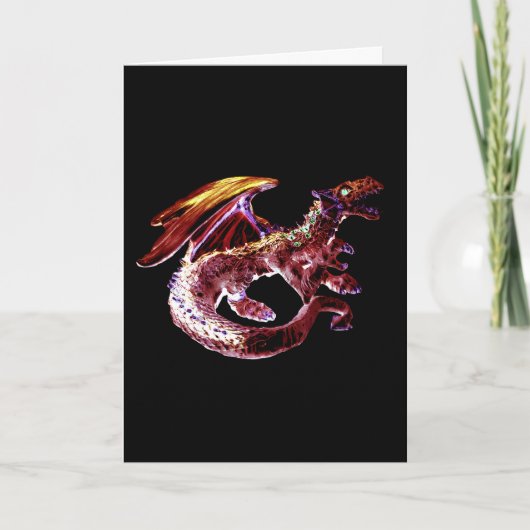 Carte Fiery Red Dragon Fantasy Art Customisable (Devant)