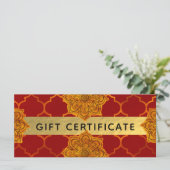 Carte Fiery Red Gold Royal Indian certificat cadeau indi (Debout devant)