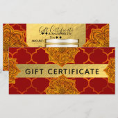 Carte Fiery Red Gold Royal Indian certificat cadeau indi (Devant / Derrière)