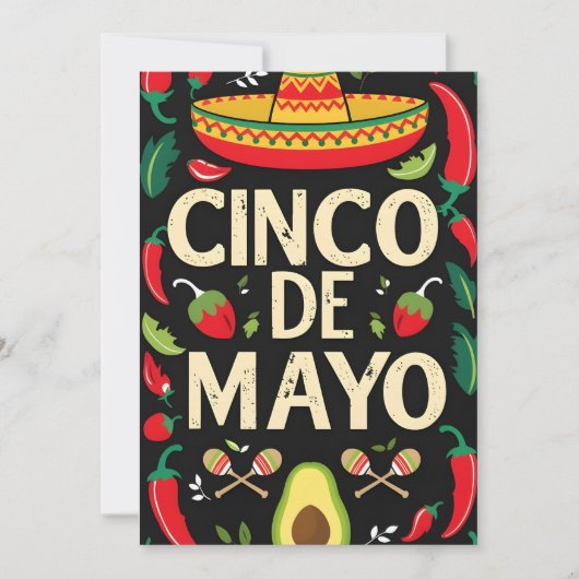 Carte Fiesta à rayures colorées (Devant)