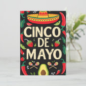 Carte Fiesta à rayures colorées (Debout devant)