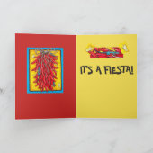 Carte Fiesta Birthday Card Red Chili Pepper Ristra (Intérieur)
