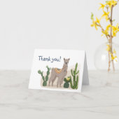 Carte Fiesta Cactus Llama Baby shower Merci (Fleur jaune)
