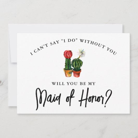 Carte Fiesta Cactus Maid of Honor (Devant)