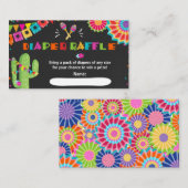 Carte Fiesta Diaper Raffle Cactus Mexicain Floral (Devant / Derrière)